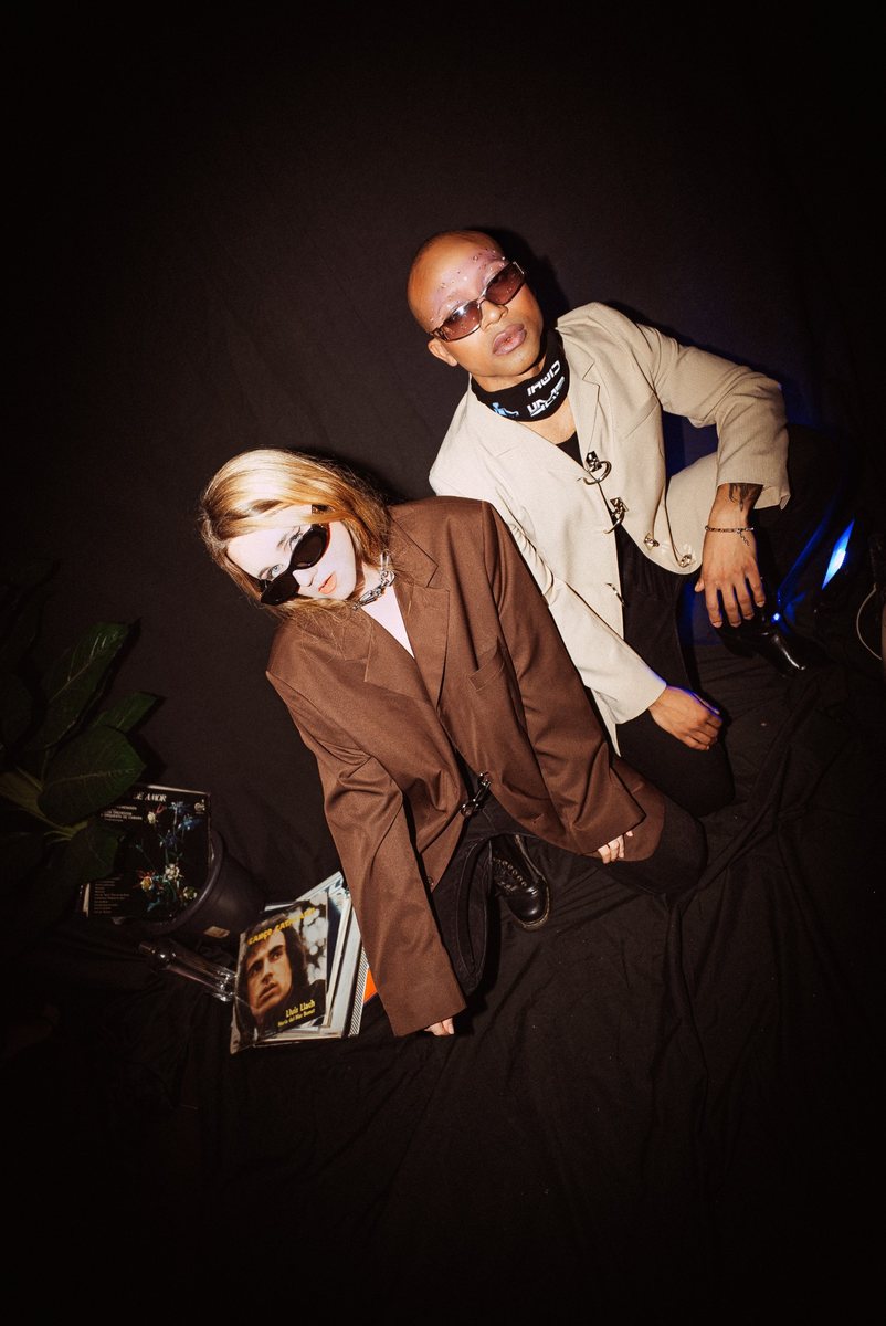 Studio editorial in a brown suit